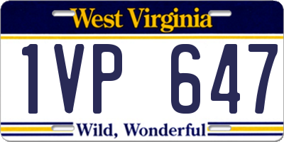 WV license plate 1VP647