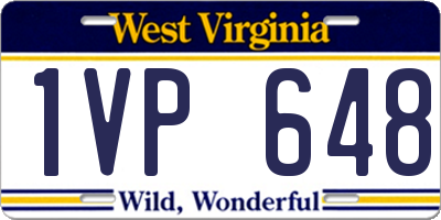 WV license plate 1VP648