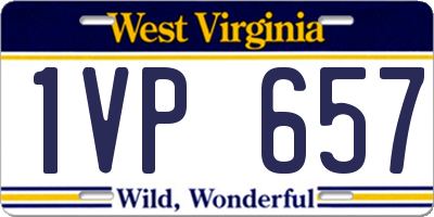 WV license plate 1VP657