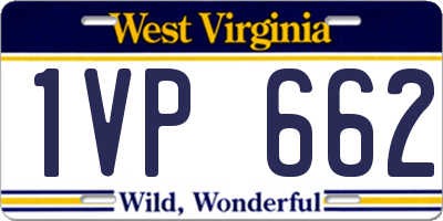 WV license plate 1VP662