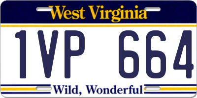 WV license plate 1VP664