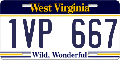 WV license plate 1VP667