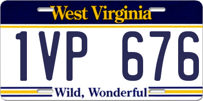 WV license plate 1VP676
