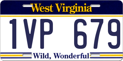 WV license plate 1VP679