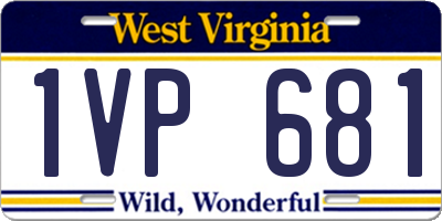 WV license plate 1VP681