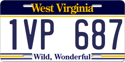 WV license plate 1VP687