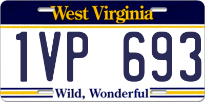WV license plate 1VP693