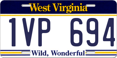 WV license plate 1VP694