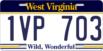 WV license plate 1VP703