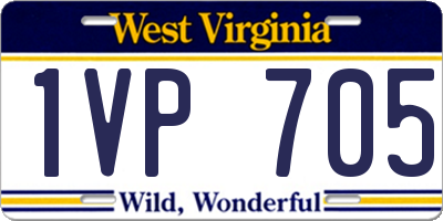 WV license plate 1VP705