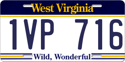 WV license plate 1VP716