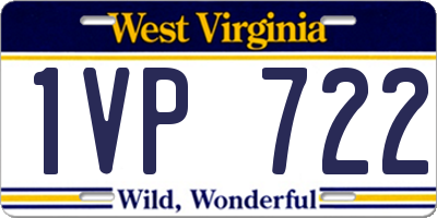 WV license plate 1VP722