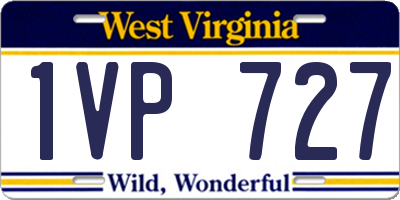 WV license plate 1VP727