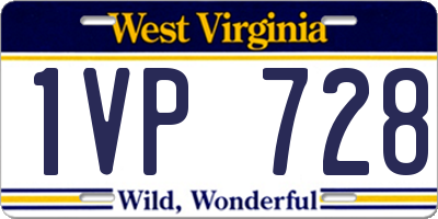 WV license plate 1VP728