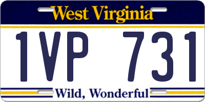 WV license plate 1VP731