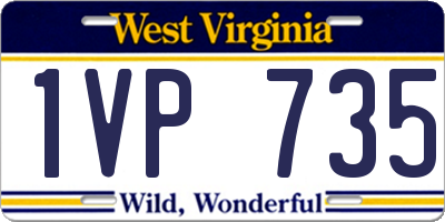 WV license plate 1VP735