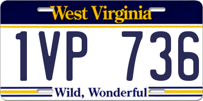 WV license plate 1VP736
