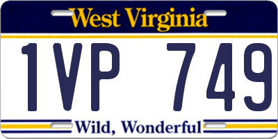 WV license plate 1VP749