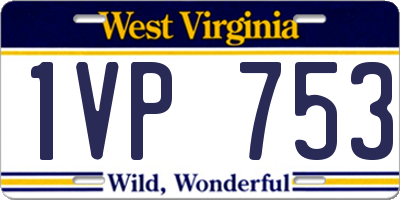 WV license plate 1VP753
