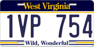 WV license plate 1VP754