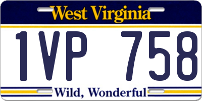WV license plate 1VP758