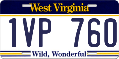 WV license plate 1VP760