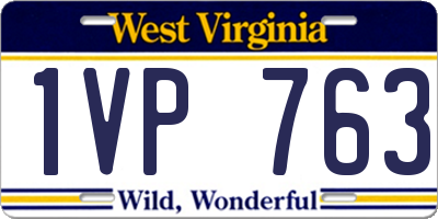 WV license plate 1VP763