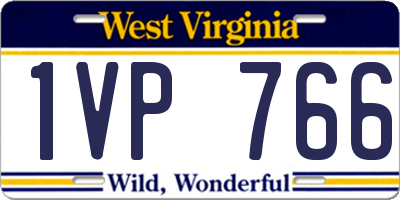WV license plate 1VP766