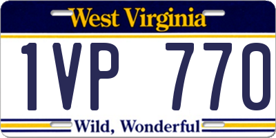 WV license plate 1VP770