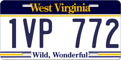 WV license plate 1VP772