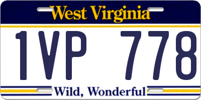 WV license plate 1VP778