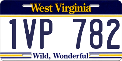 WV license plate 1VP782