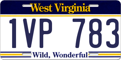 WV license plate 1VP783