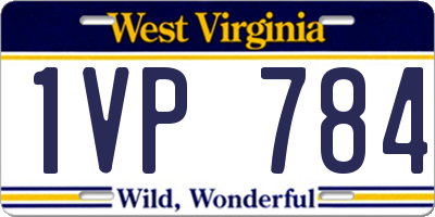 WV license plate 1VP784