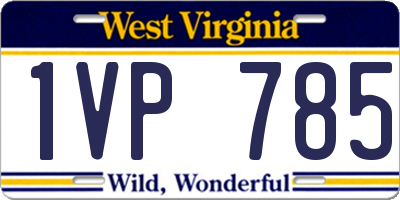 WV license plate 1VP785