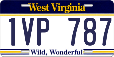 WV license plate 1VP787