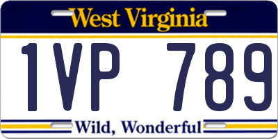 WV license plate 1VP789
