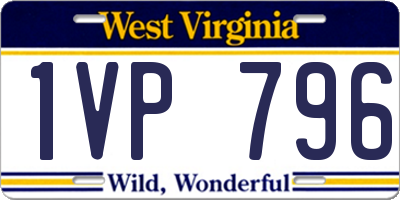 WV license plate 1VP796
