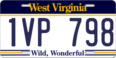 WV license plate 1VP798