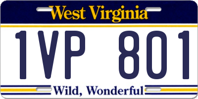 WV license plate 1VP801