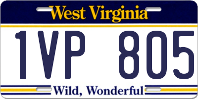 WV license plate 1VP805