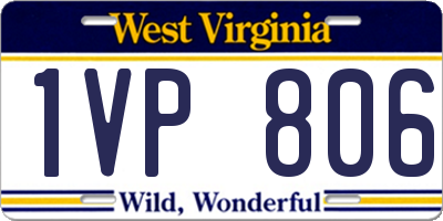 WV license plate 1VP806