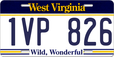 WV license plate 1VP826