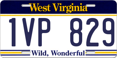 WV license plate 1VP829