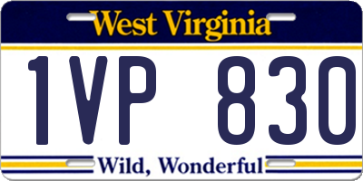 WV license plate 1VP830