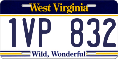 WV license plate 1VP832