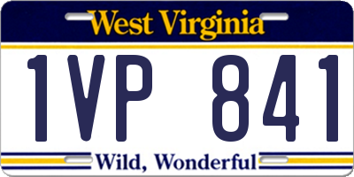 WV license plate 1VP841