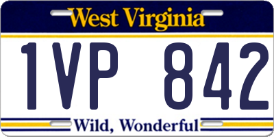 WV license plate 1VP842