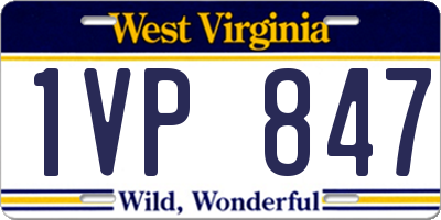 WV license plate 1VP847