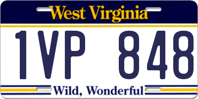 WV license plate 1VP848